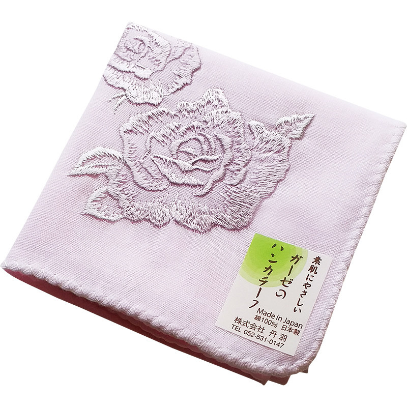 日本制造NIWAGAUZE46cm刺绣手帕