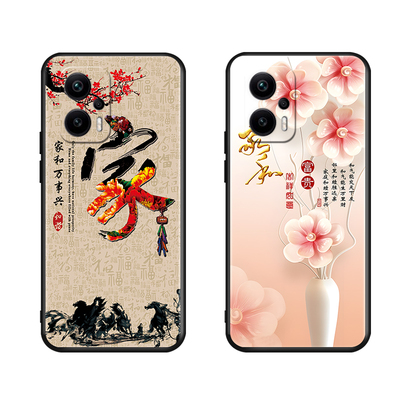 luckrider适用于红米note12tpro国风手机壳redminote12tpro新款创意磨砂全包彩绘防摔note12tpro软壳网红保护