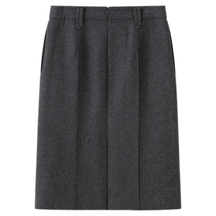 RUISHI芮时 “简意寻冬”羊毛混纺直筒高智感气质通勤半身裙女冬