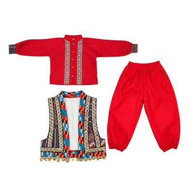 儿童少数民族西域风情傣族秋冬加绒套装男女童兄妹装元旦班服表演