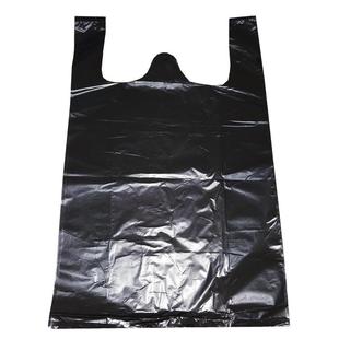 家用厨房物业袋加厚大号黑色手提背心式猫砂袋一次性塑料袋子厂家