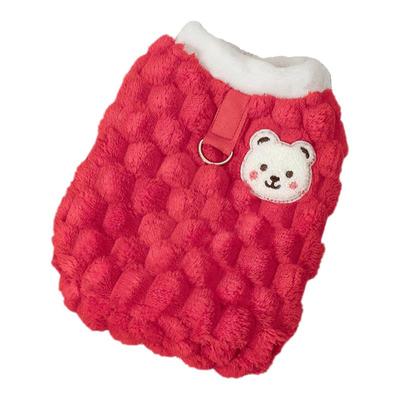 新款狗狗保暖防掉毛衣服带牵引扣