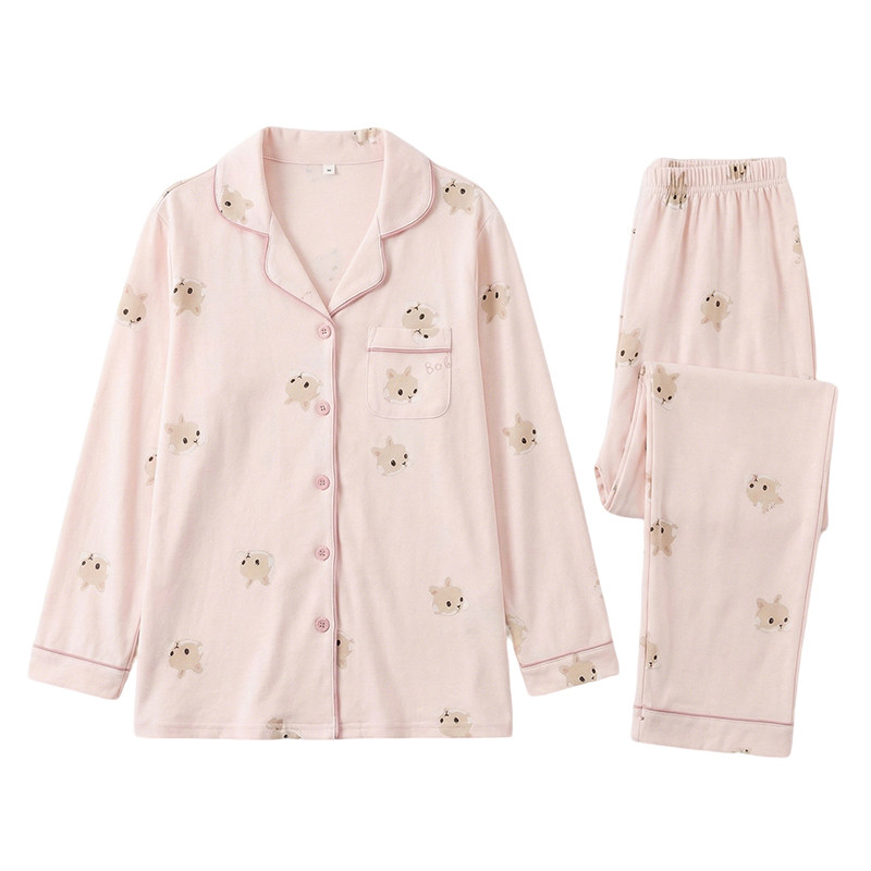 家时光月子服纯棉全棉吸汗春秋产后孕妇哺乳睡衣孕期夏产妇家居服