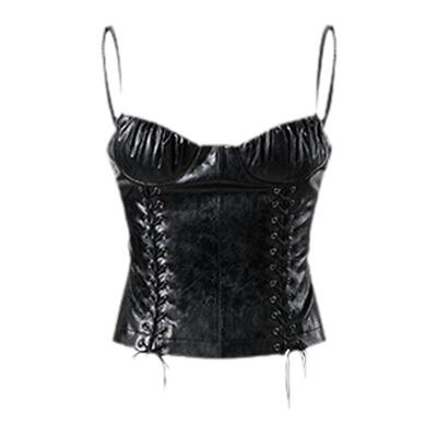 【MARKGONG】女装设计感气质甜酷休闲流行独特绑带装饰吊带上衣