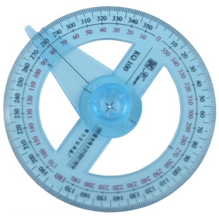 学生用全圆量角器 直径10cm指针可转动方便测量 内陷刻度耐磨清晰