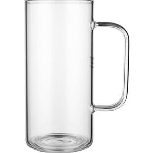 明尊玻璃杯茶水杯带把手牛奶杯办公室透明玻璃杯泡茶杯冷水杯家用