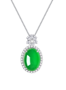 【生日礼物】周大生鎏光点翠项链