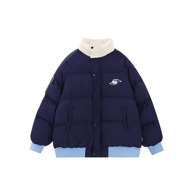 JUMPNEXT秋冬季条纹撞色棉服外套