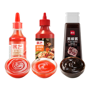 鲜恩滋番茄沙拉酱组合番茄沙司蜂蜜芥末手抓饼酱甜辣酱商用挤压瓶