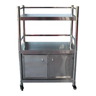 带门不锈钢厨房置物架落地多层置物柜橱柜多功能储物收纳家用货架