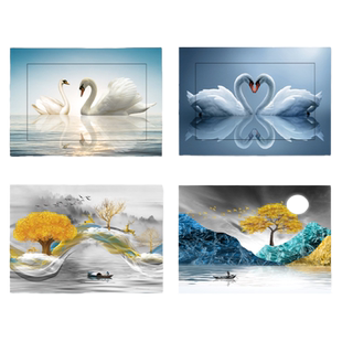 电表箱天鹅贴纸弱电箱遮挡配电箱多媒体盒免打孔客厅壁画自粘贴画