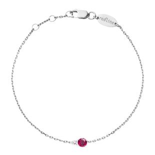 Redline/红绳女士饰品 So Abby 红宝石白金镶钻0.04 克拉链式手链