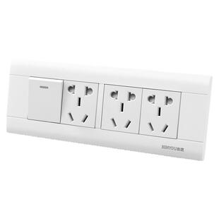 本优118型暗装四位开关插座1开带5 十五孔电源一开五15孔单双控