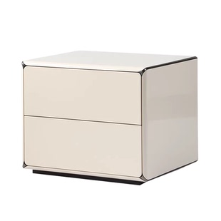 意式极简床头柜奶油风简约设计师高级感米色卧室烤漆高颜值XS新舍