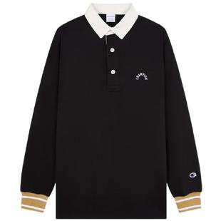 Champion冠军翻领卫衣刺绣logo学院秋冬加绒上衣复古休闲时尚长袖