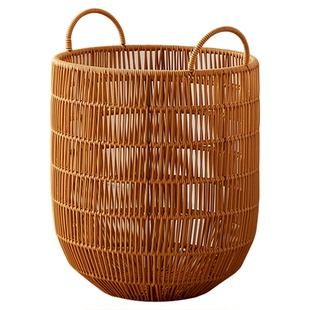 日本进口仿藤编脏衣篓卫生间装脏衣服收纳筐脏衣篮洗衣篮子篓子