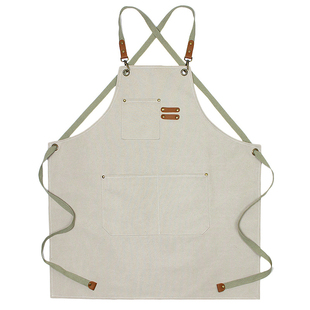 牛仔帆布围裙画画专用女美术生油绘画室围兜咖啡馆防水工作服定制