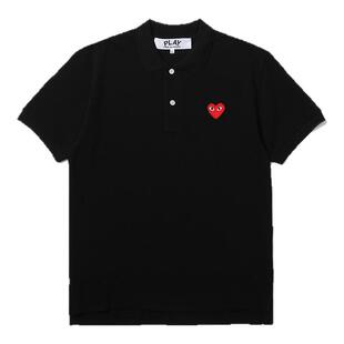 IT CDG PLAY COMME des GARÇONS川久保玲男装polo衫红色爱心刺绣