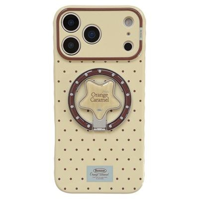 jze韩风ins简约波点星星磁吸支架适用苹果17ProMax手机壳iphone15新款16pro少女心小众17pro全包14防摔手机套