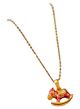 古里雅本命年小马吊坠项链高级感