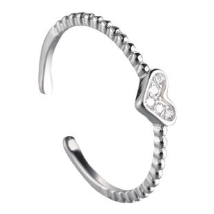 S925纯银爱心戒指女设计小众高级感不掉色2026年新款潮开口食指戒