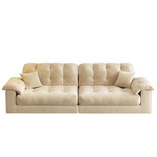 奶油风布艺沙发客厅2026新款小户型家用可拆洗三人位直排云朵沙发