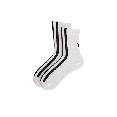Y-3山本耀司条纹撞色中筒袜