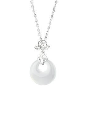 福运莲莲锁骨项链纯银复古