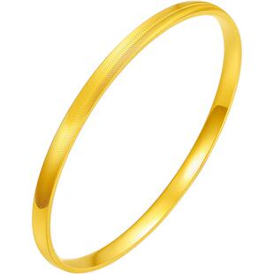 周六福黄金5G足金手镯计价空心猫眼金镯子爆闪手饰妇女节礼物