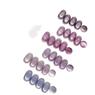 紫定发财紫色猫眼指甲油胶