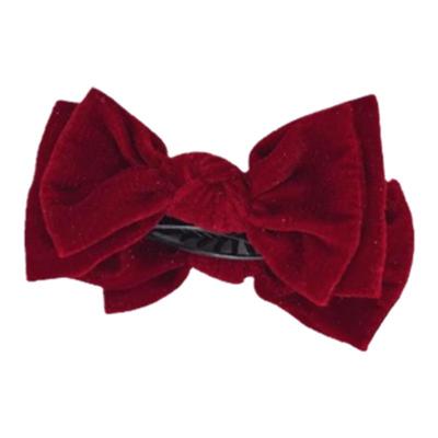 新年红色蝴蝶结发夹头饰发卡