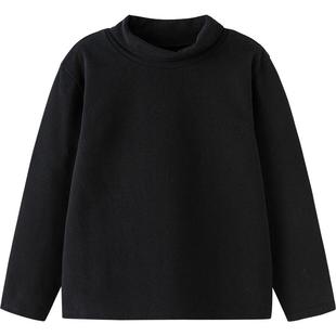 巴拉巴拉儿童长袖t恤男童女童打底衫秋冬款宝宝黑色高领休闲上衣