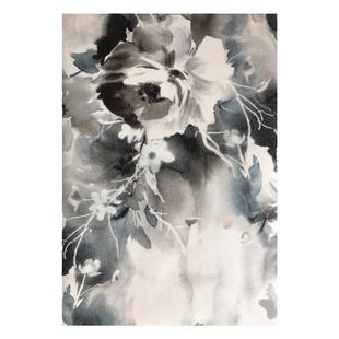 咸止|烟波蓝 梦幻水墨花朵植物文艺纸质书衣立体清新书皮 包装纸