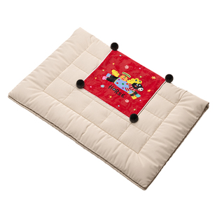 小马卷卷新年红色卡通马年礼物抱枕被车上靠垫车载午休毯子二合一