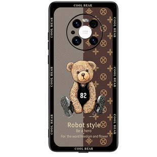 潮牌呆坐熊适用华为mate40e手机壳mate60pro保护套全包防摔40rs保时捷男士新款mate50高级感女+十软硅胶网红
