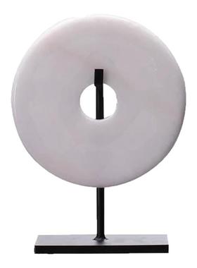 现代新中式玉石玉璧平安扣摆件