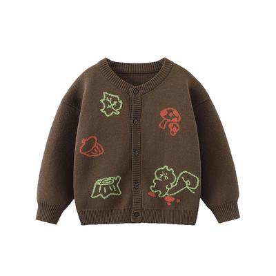 齐齐熊纯棉抗起球抗静电男童毛衣