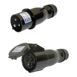 工业插座16A3芯航空插头电源连接器暗装直插座舞台灯光演出直通箱