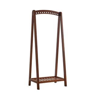 家逸实木挂衣架卧室落地储物衣架衣帽架家用床边放衣服收纳架子