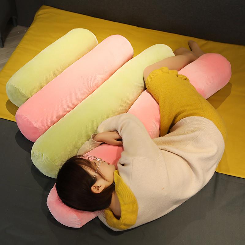 纯色圆柱抱枕床上枕头陪你睡床缝隙填充神器睡觉夹腿长条枕可拆洗