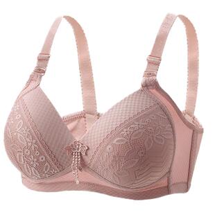 中年妇女薄款舒适透气无钢圈妈妈文胸大码聚拢加肥柔软内衣胸罩女