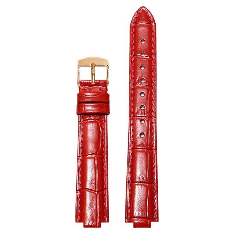 真皮小红表SHE-3034GL凸口表带