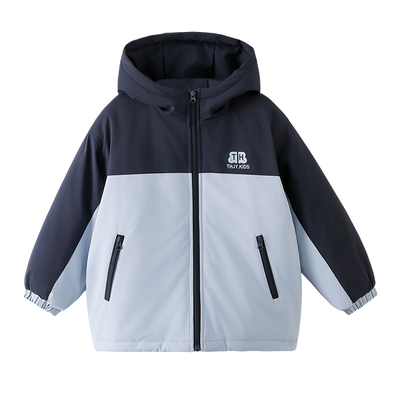 男童加绒冲锋衣2025冬装新款秋冬款儿童男孩户外防水加厚连帽外套