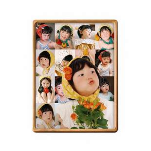 洗照片做成宝宝周岁照挂墙实木相框定制diy儿童写真摆台周岁礼物