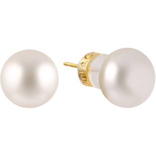 JAY高亮Akoya淡水珍珠耳钉新款气质925银耳环小灯泡耳饰生日礼物