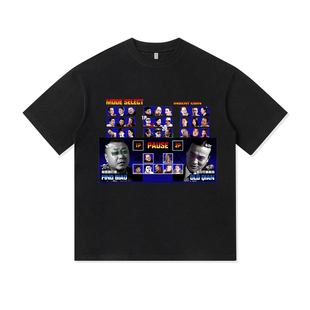 彪哥大战老钱游戏设计东北马大帅重磅纯棉T恤半袖杉情侣男女同款