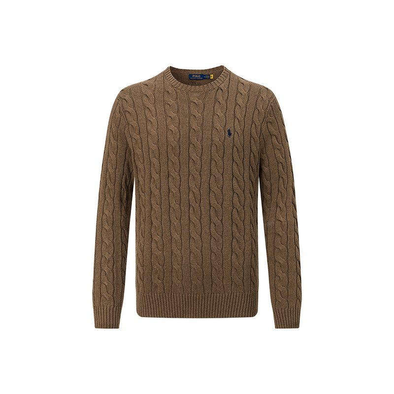 RalphLauren棕色麻花打底针织衫