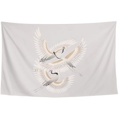 白鹭丹顶鹤仙鹤墙壁简约