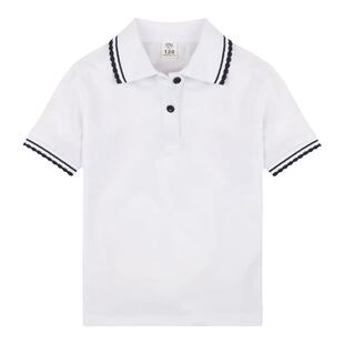 儿童POLO衫女童夏装短袖t恤纯棉童装学院风有领T恤衫上衣2026新款