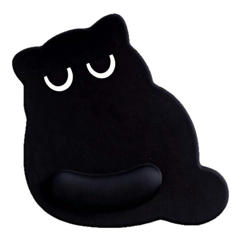 可爱黑猫记忆棉防滑鼠标垫护腕